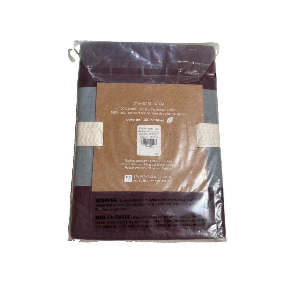 Pottery Barn Teen Rugby Stripe Red Twin Duvet and Standard Sham